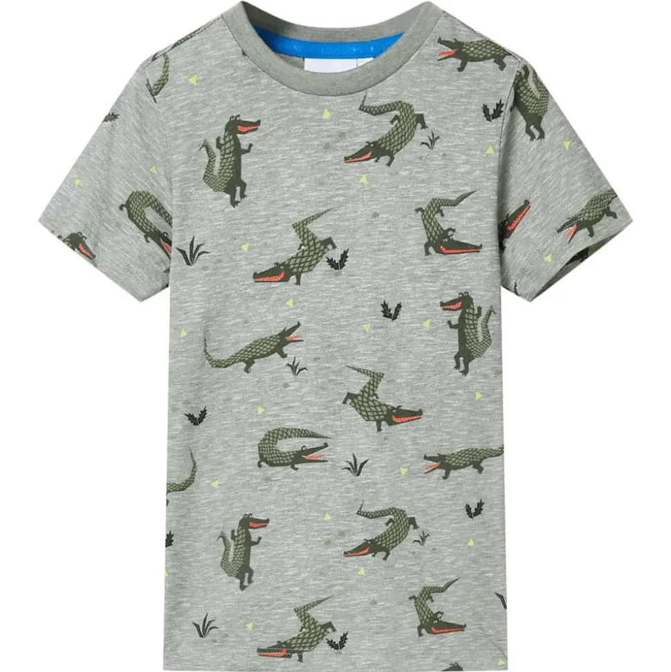 Kindershirt 104 gemêleerd lichtkaki