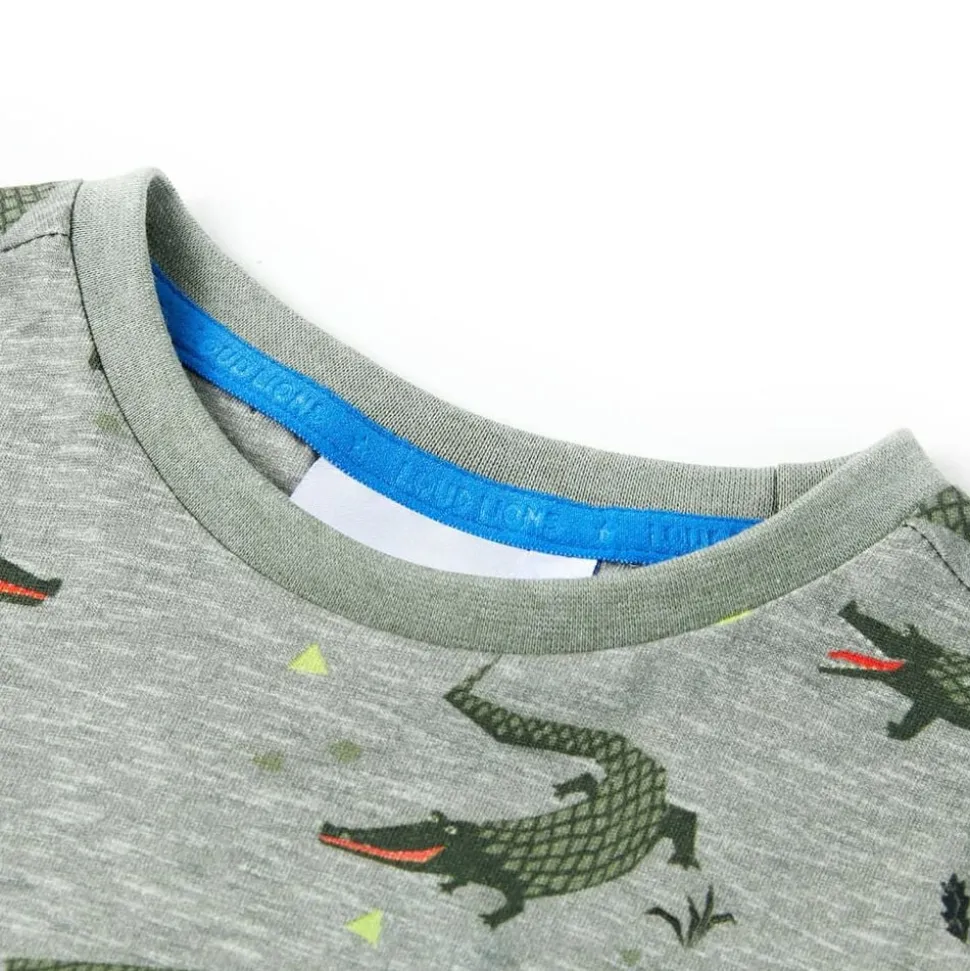 Kindershirt 104 gemêleerd lichtkaki