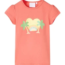 Kindershirt 92 koraalkleurig