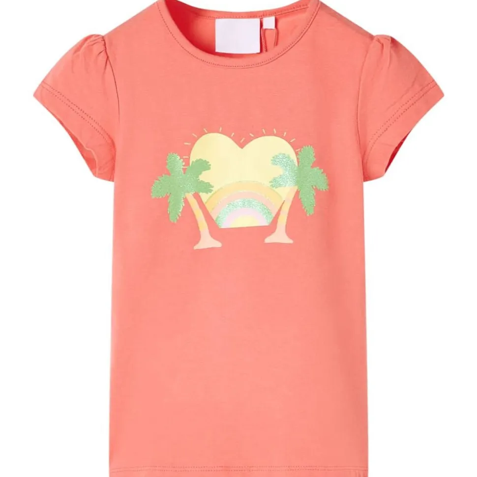 Kindershirt 92 koraalkleurig