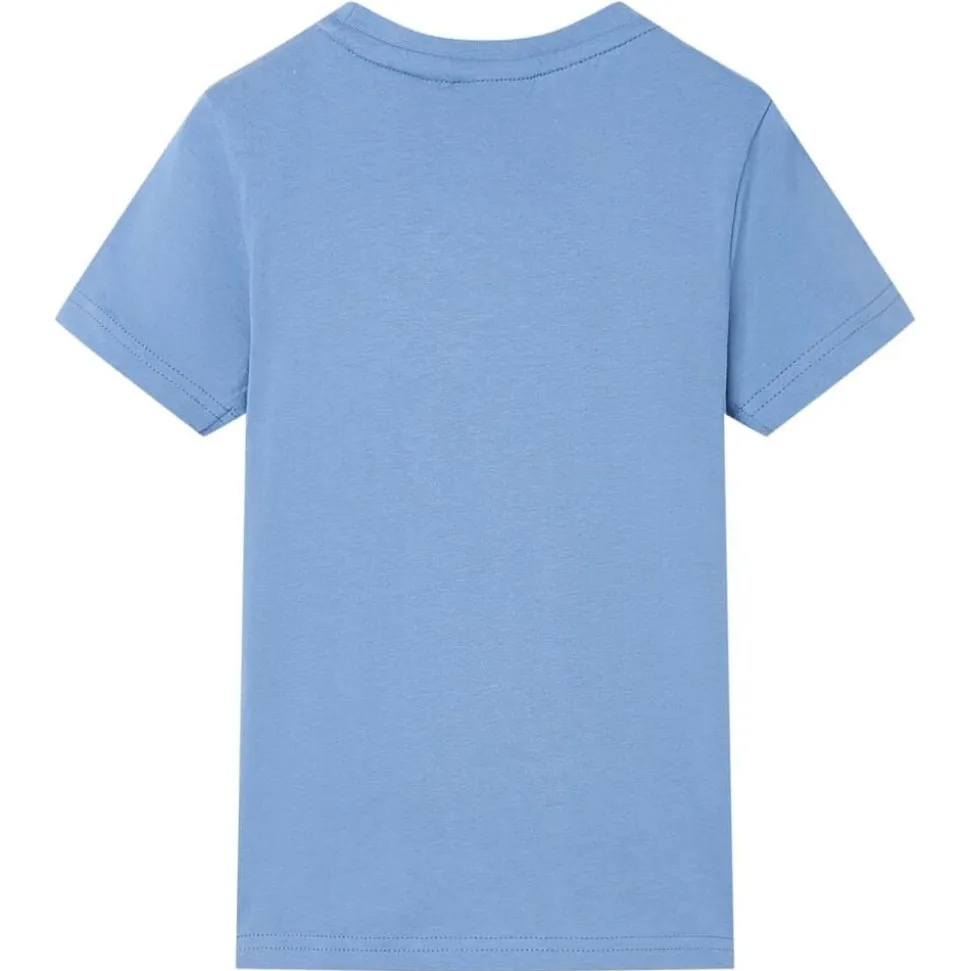 Kindershirt 128 middenblauw