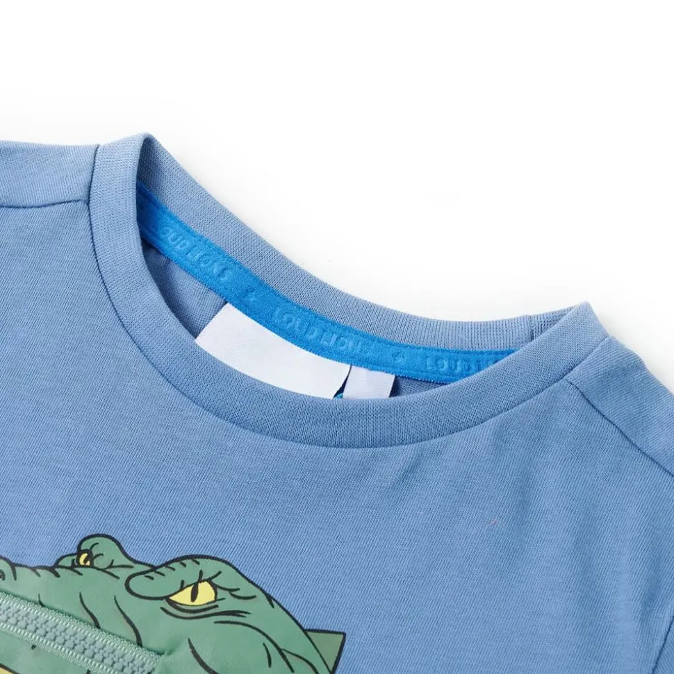 Kindershirt 128 middenblauw