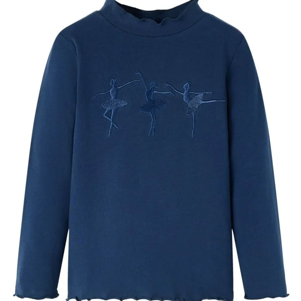 Kindershirt lange mouwen 104 marineblauw