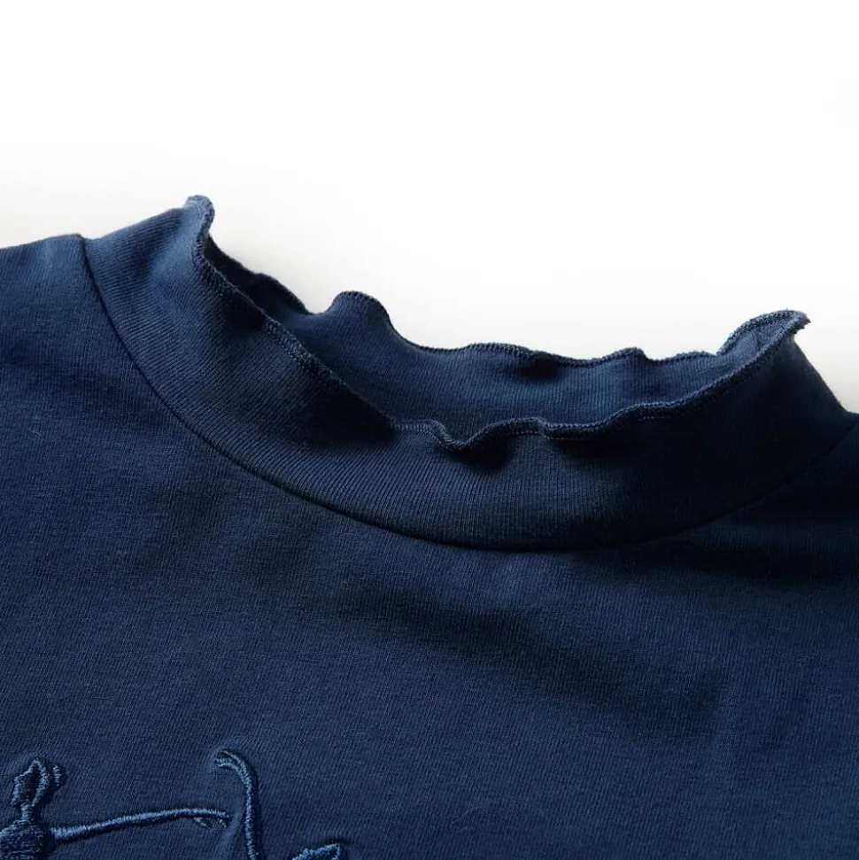 Kindershirt lange mouwen 104 marineblauw