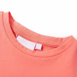 Kindershirt met kapmouwen 116 koraalkleurig