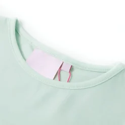 Kindershirt met kapmouwen 128 lichtmintkleur