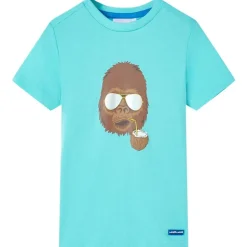 Kindershirt met korte mouwen 140 zeeblauw