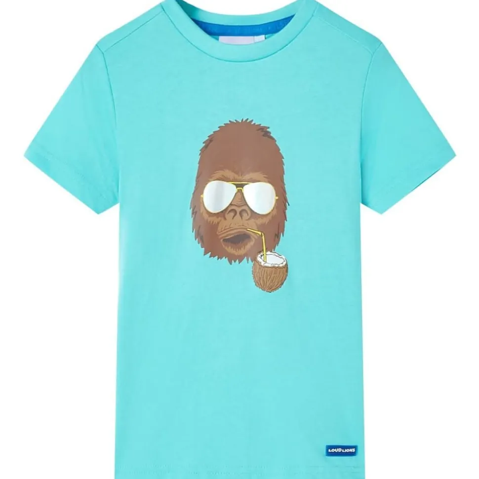 Kindershirt met korte mouwen 140 zeeblauw