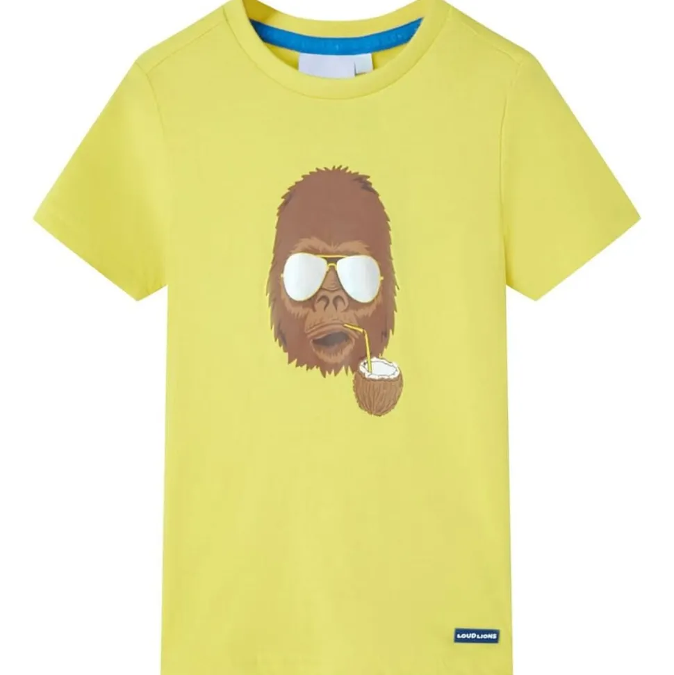 Kindershirt met korte mouwen 92 geel