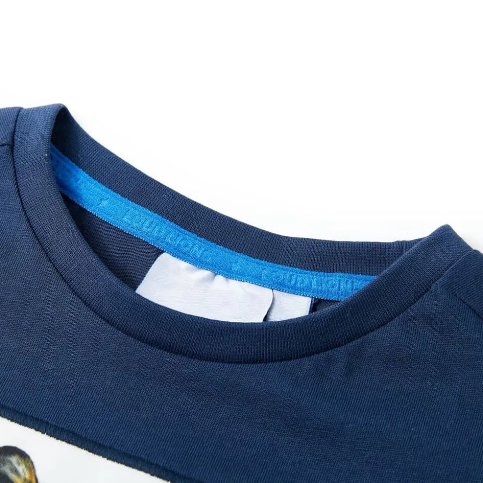 Kindershirt met korte mouwen 128 donkerblauw