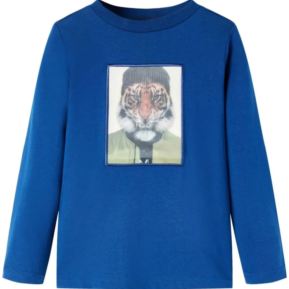 Kindershirt met lange mouwen 128 donkerblauw