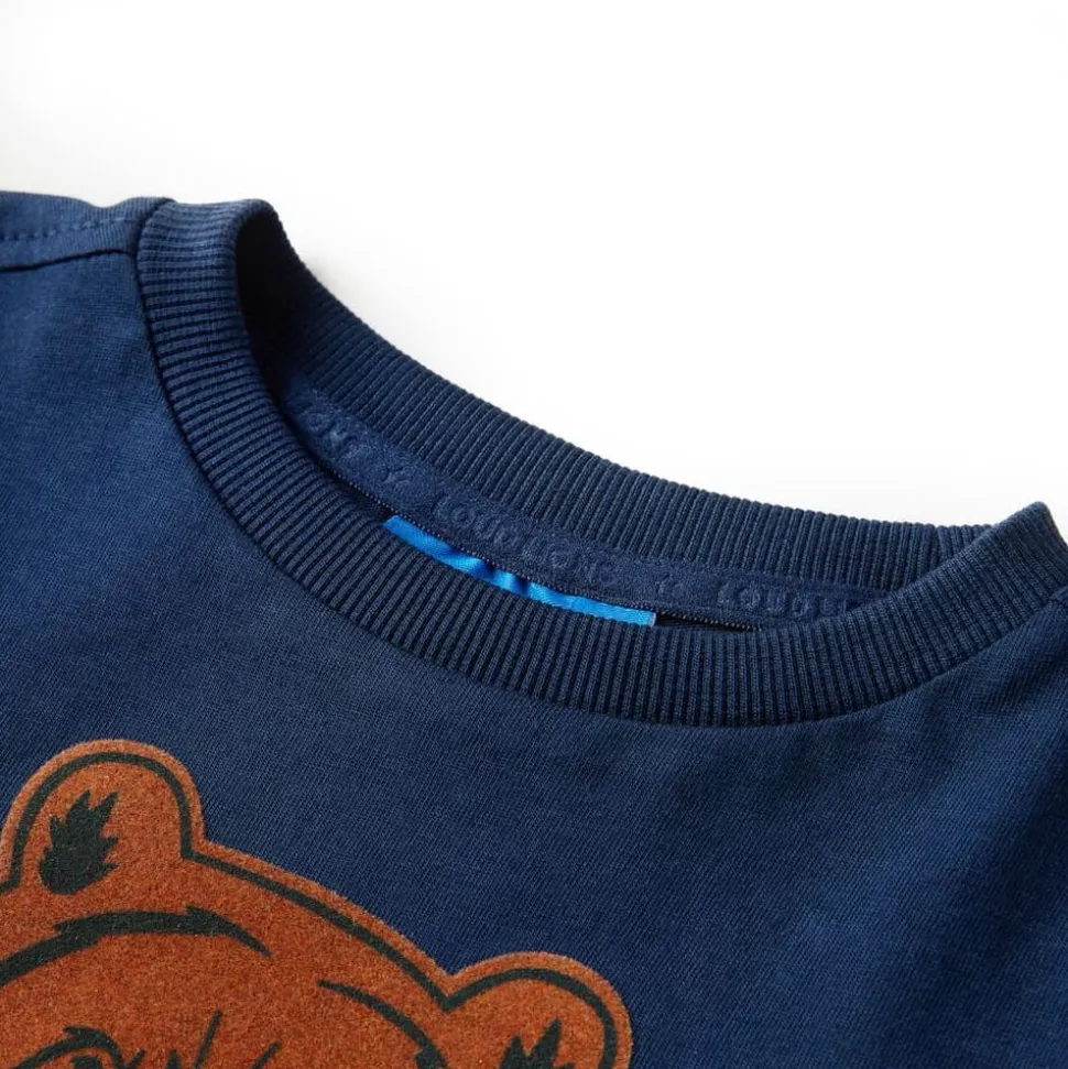 Kindershirt met lange mouwen 92 marineblauw
