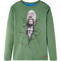 Kindershirt met lange mouwen 104 lichtkakikleurig