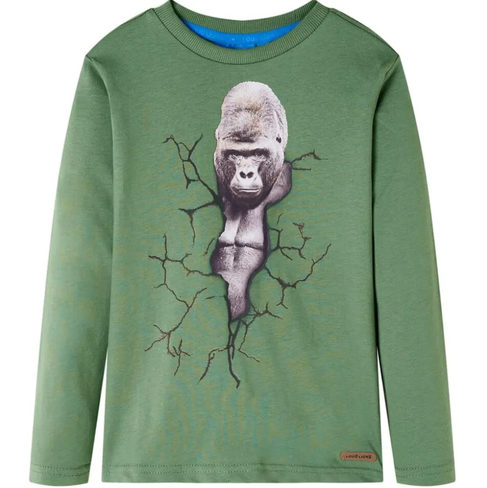 Kindershirt met lange mouwen 104 lichtkakikleurig