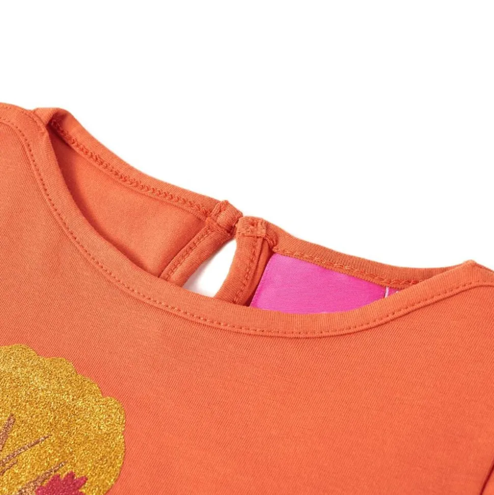 Kindershirt met lange mouwen 116 oranjebruin