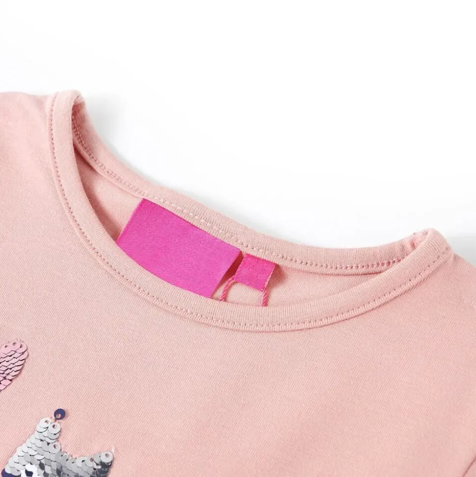 Kindershirt met lange mouwen 92 lichtroze