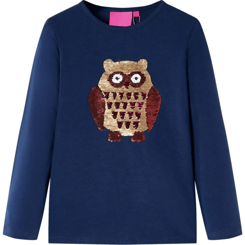Kindershirt met lange mouwen 92 marineblauw