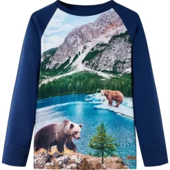 Kindershirt met lange mouwen 104 marineblauw