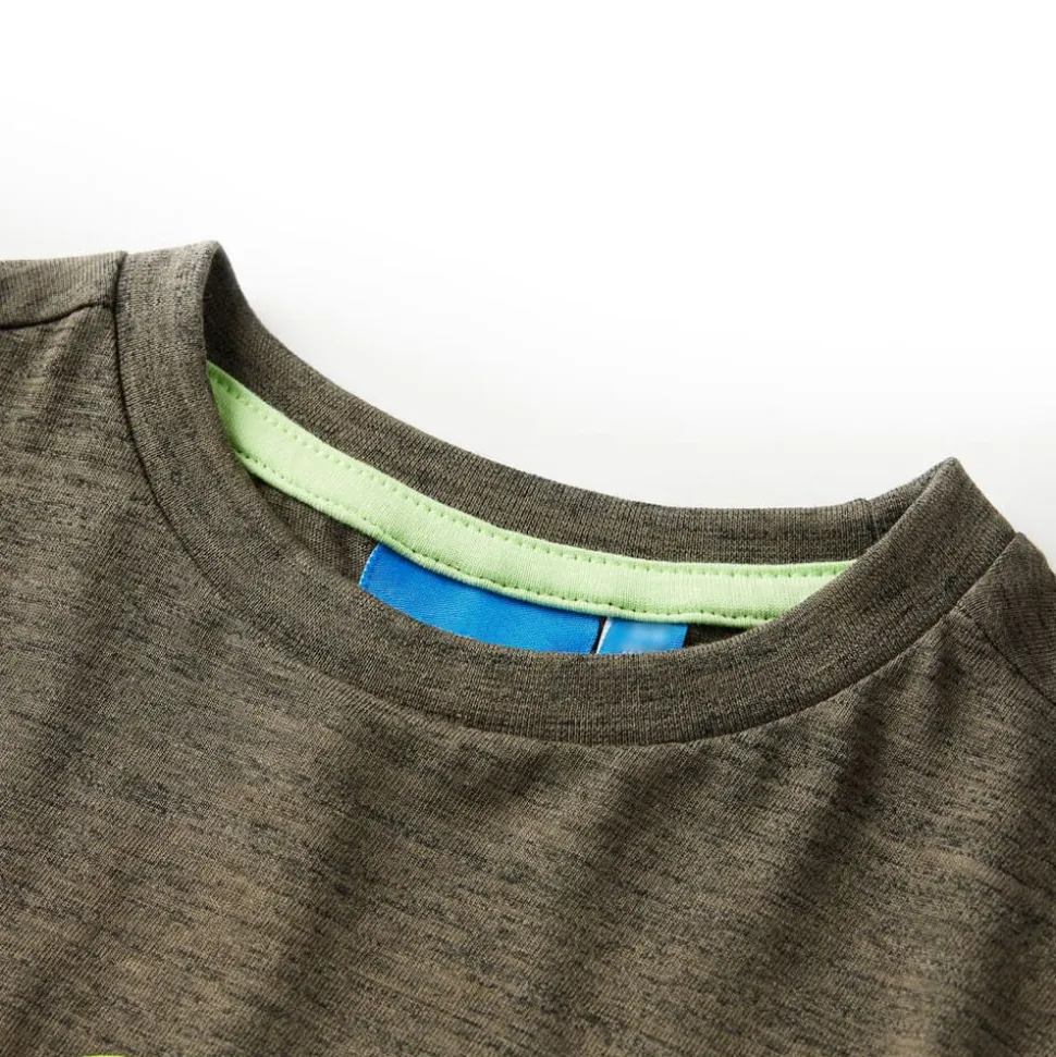 Kindershirt met lange mouwen 92 gemêleerd kakikleurig