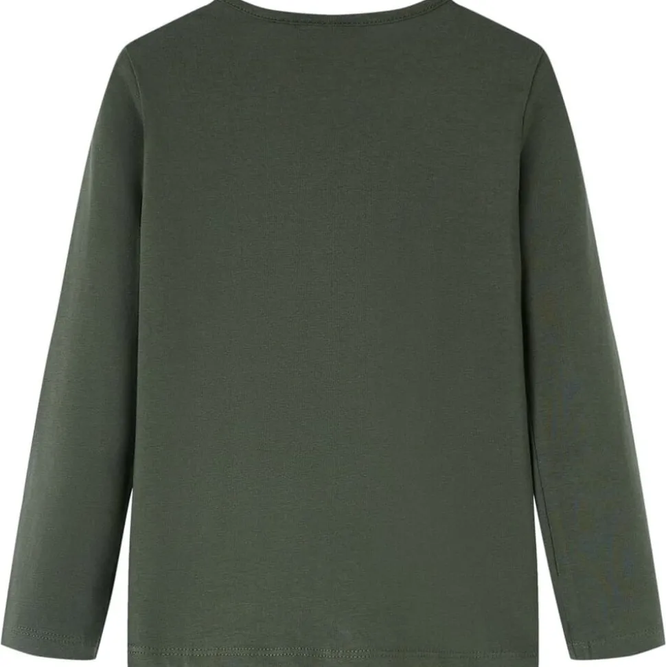 Kindershirt met lange mouwen 92 kakikleurig