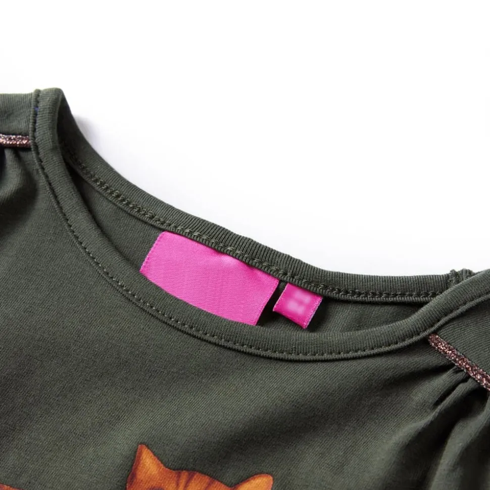 Kindershirt met lange mouwen 92 kakikleurig