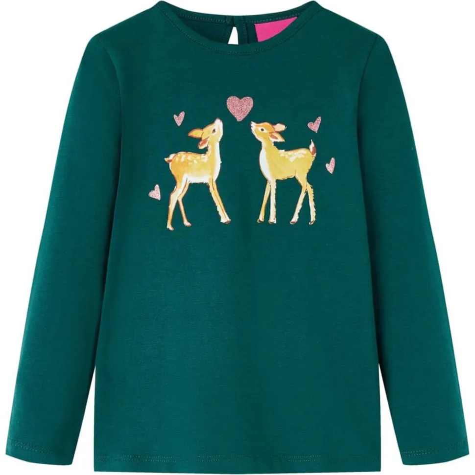 Kindershirt met lange mouwen 92 donkergroen