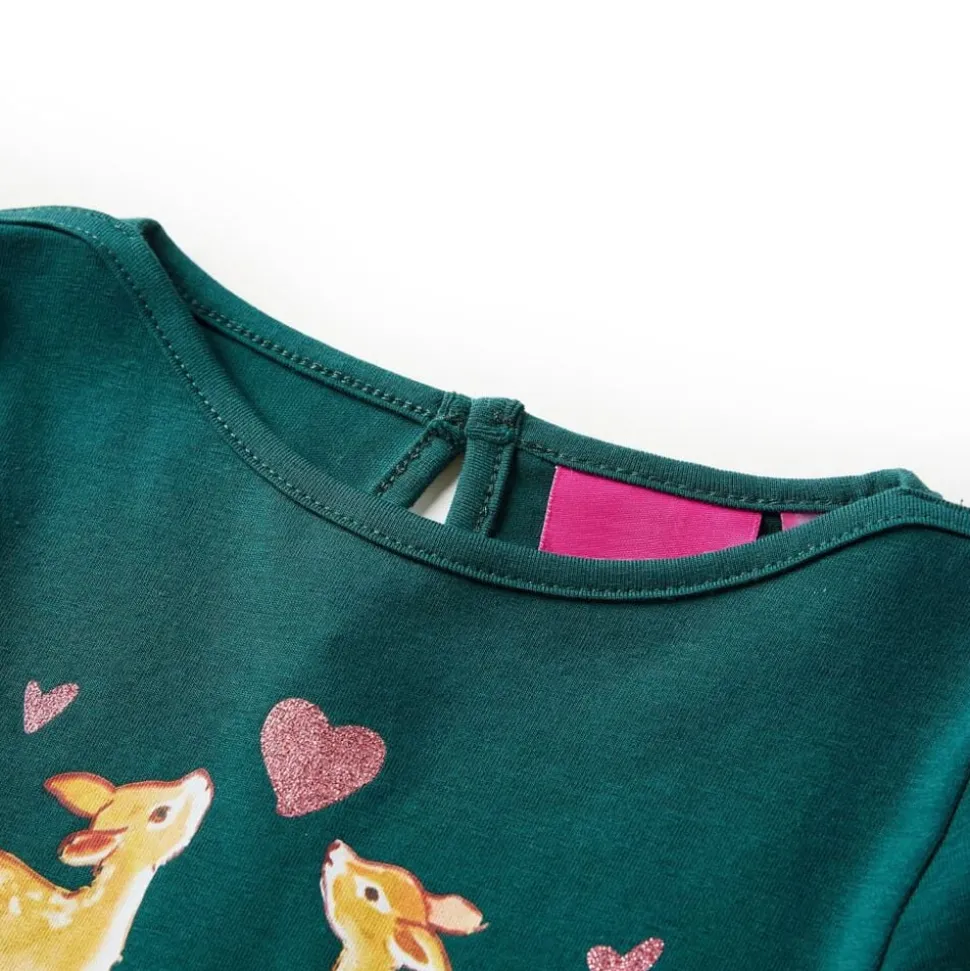 Kindershirt met lange mouwen 92 donkergroen