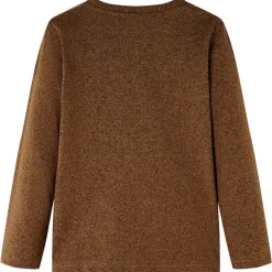 Kindershirt met lange mouwen 104 gemêleerd cognackleur