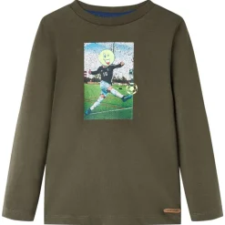 Kindershirt met lange mouwen 116 kakikleurig