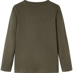 Kindershirt met lange mouwen 116 kakikleurig