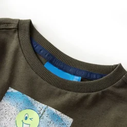 Kindershirt met lange mouwen 116 kakikleurig