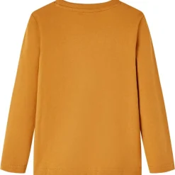 Kindershirt met lange mouwen 104 donkerokerkleurig