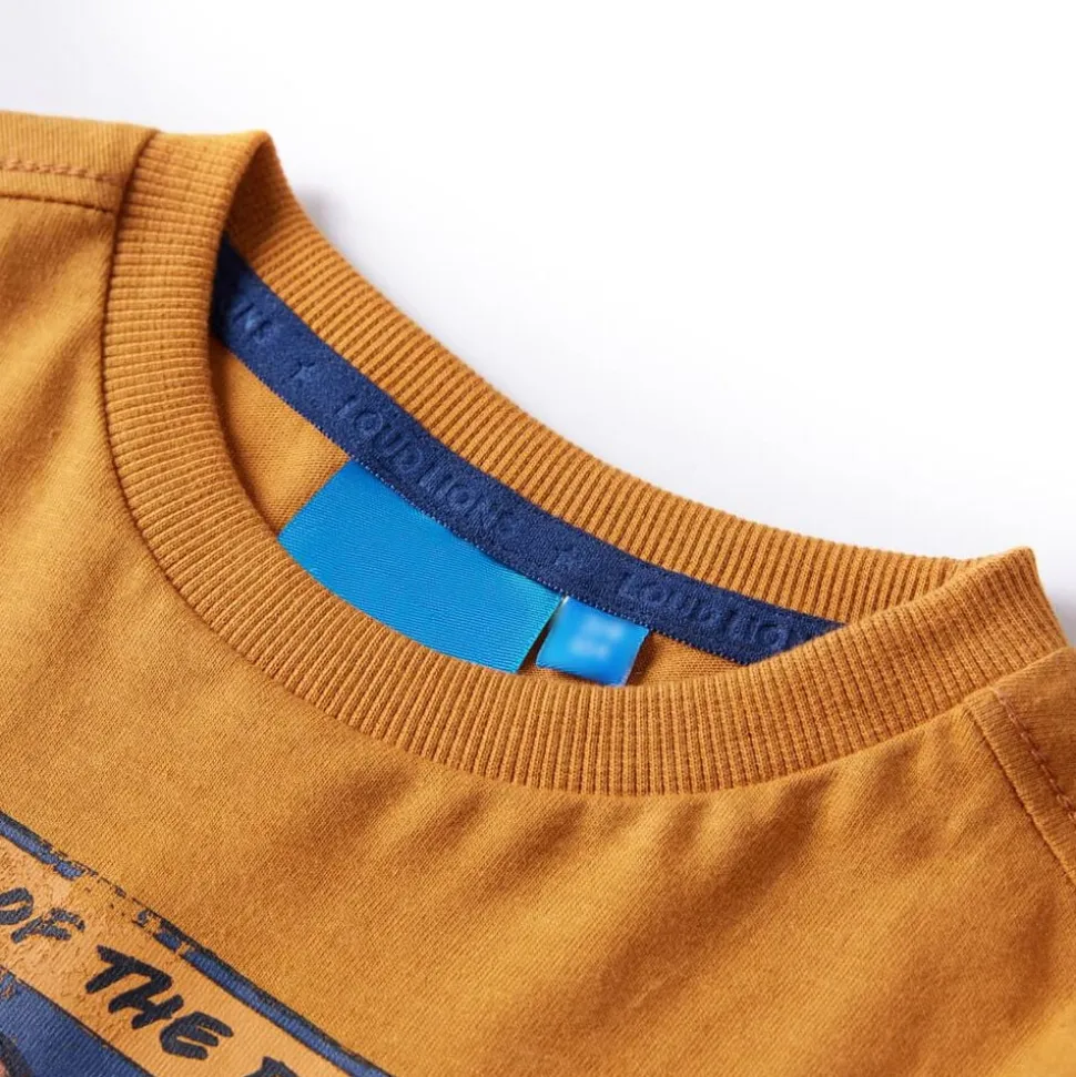 Kindershirt met lange mouwen 104 donkerokerkleurig