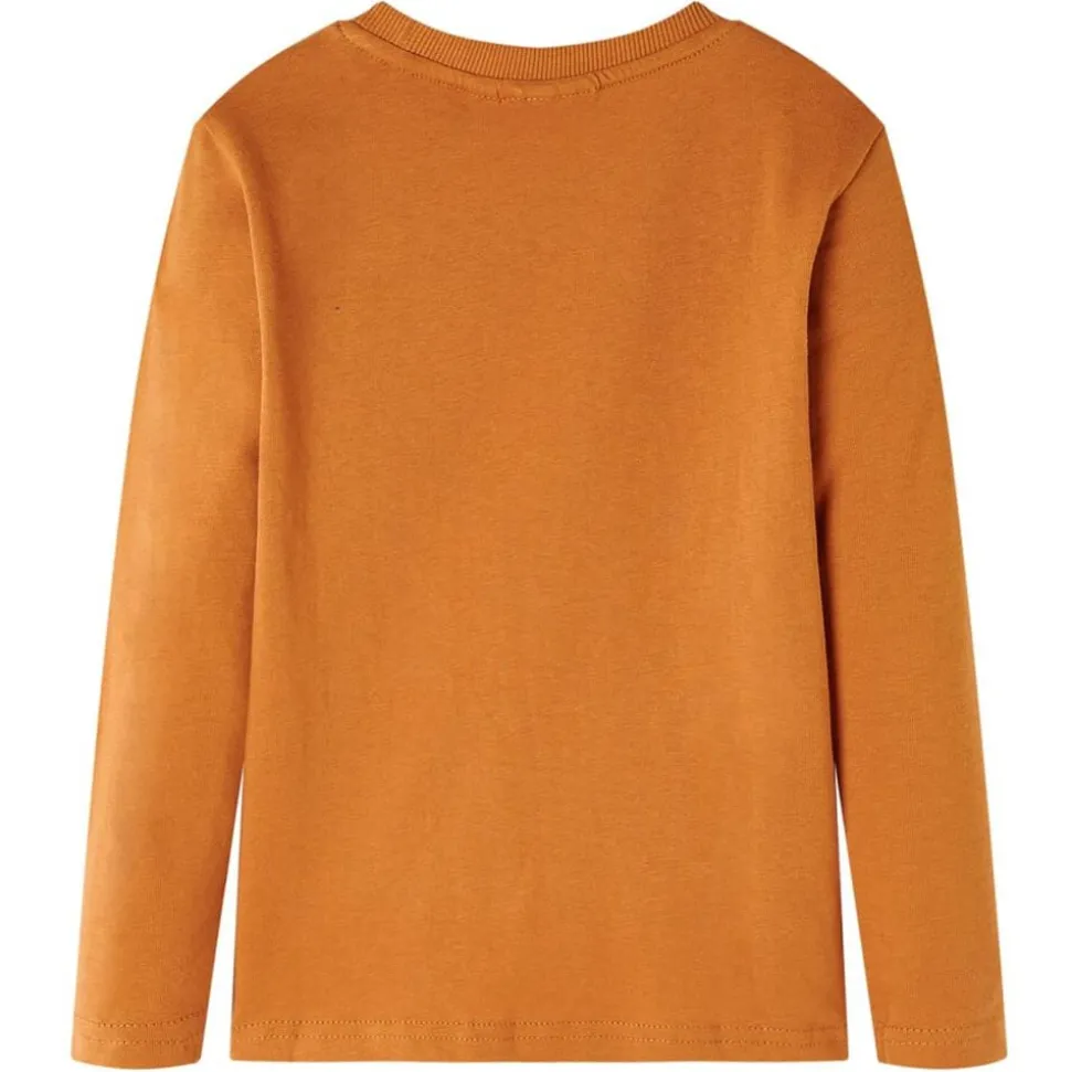 Kindershirt met lange mouwen 92 donkerokerkleurig