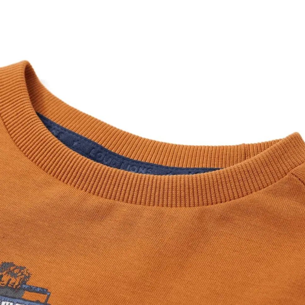 Kindershirt met lange mouwen 92 donkerokerkleurig