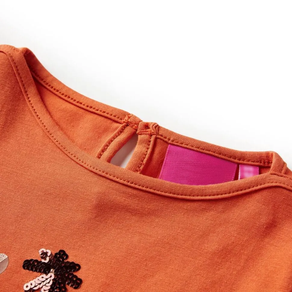 Kindershirt met lange mouwen 92 oranjebruin