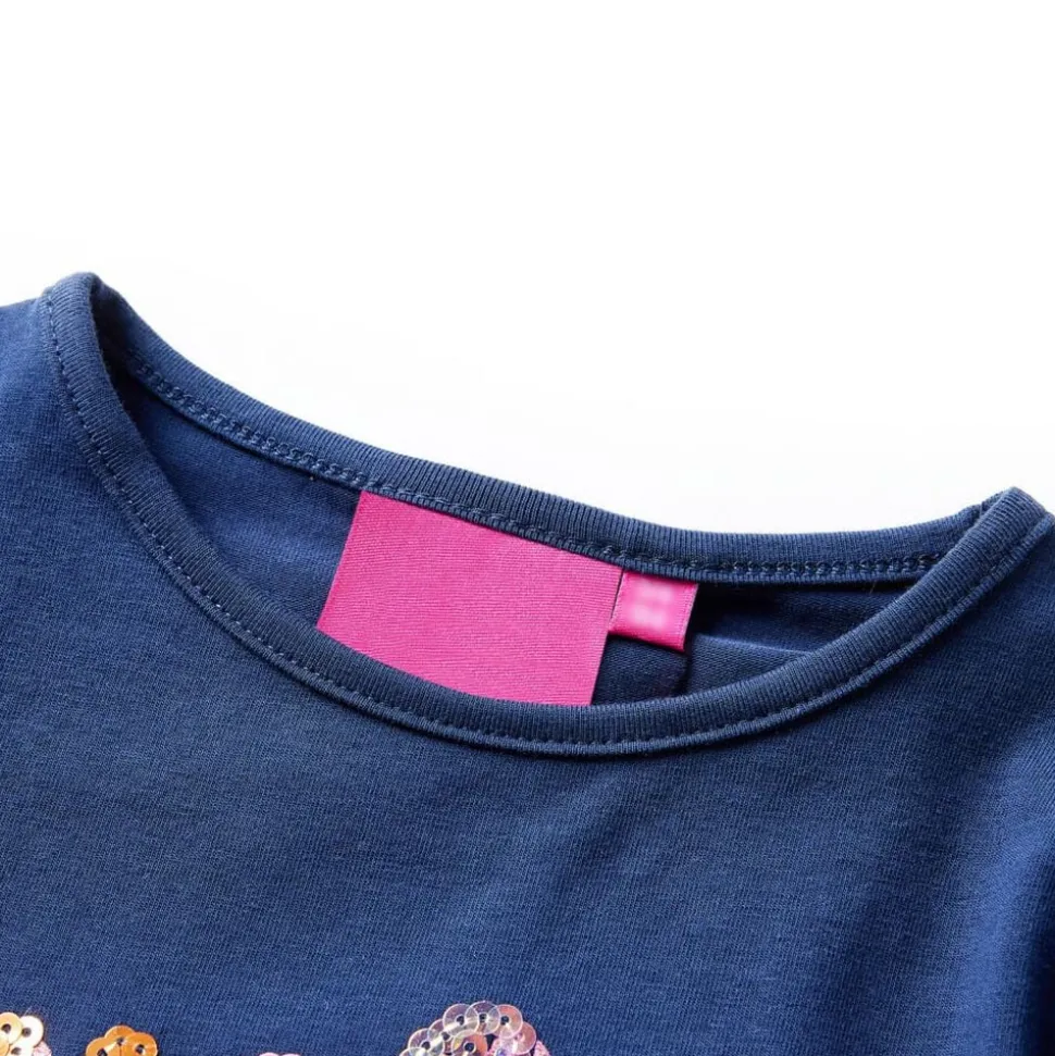 Kindershirt met lange mouwen 104 marineblauw