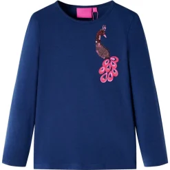 Kindershirt met lange mouwen 104 marineblauw