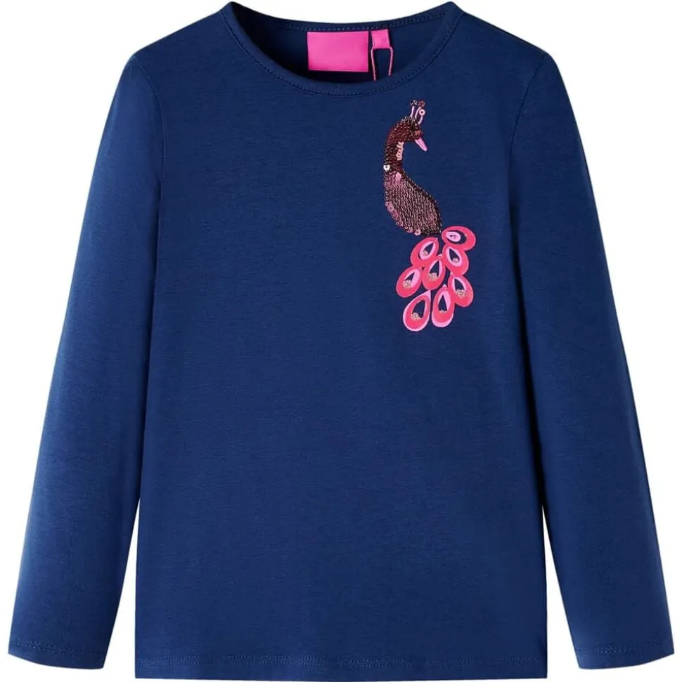 Kindershirt met lange mouwen 104 marineblauw