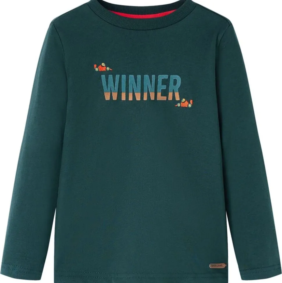 Kindershirt met lange mouwen 104 donkergroen