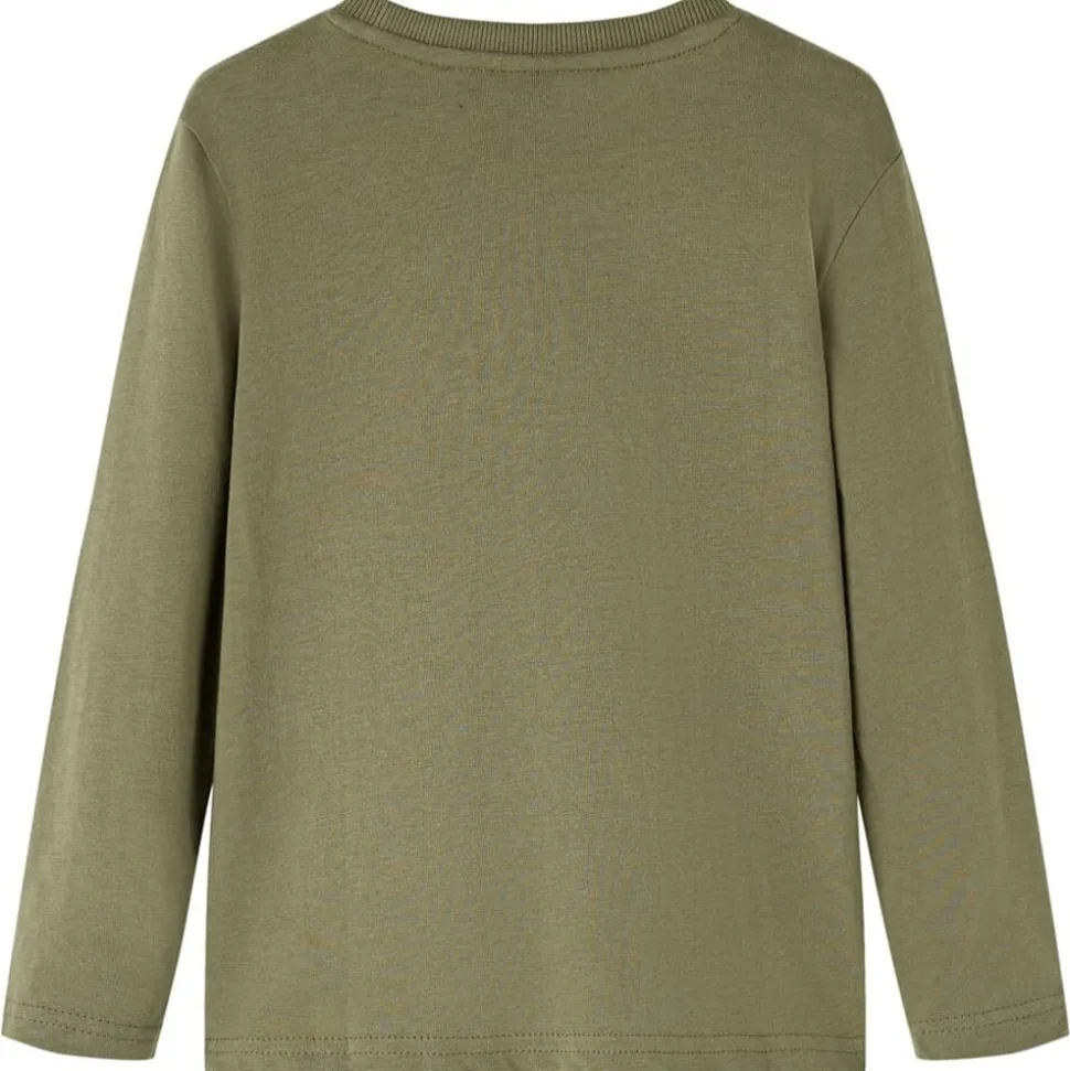 Kindershirt met lange mouwen 92 kakikleurig