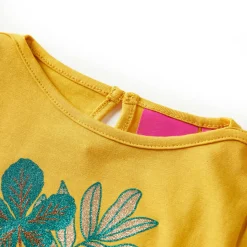 Kindershirt met lange mouwen 116 okerkleurig