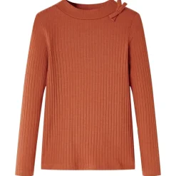 Kindershirt met lange mouwen 92 cognackleurig