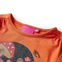 Kindershirt met lange mouwen 92 oranjebruin