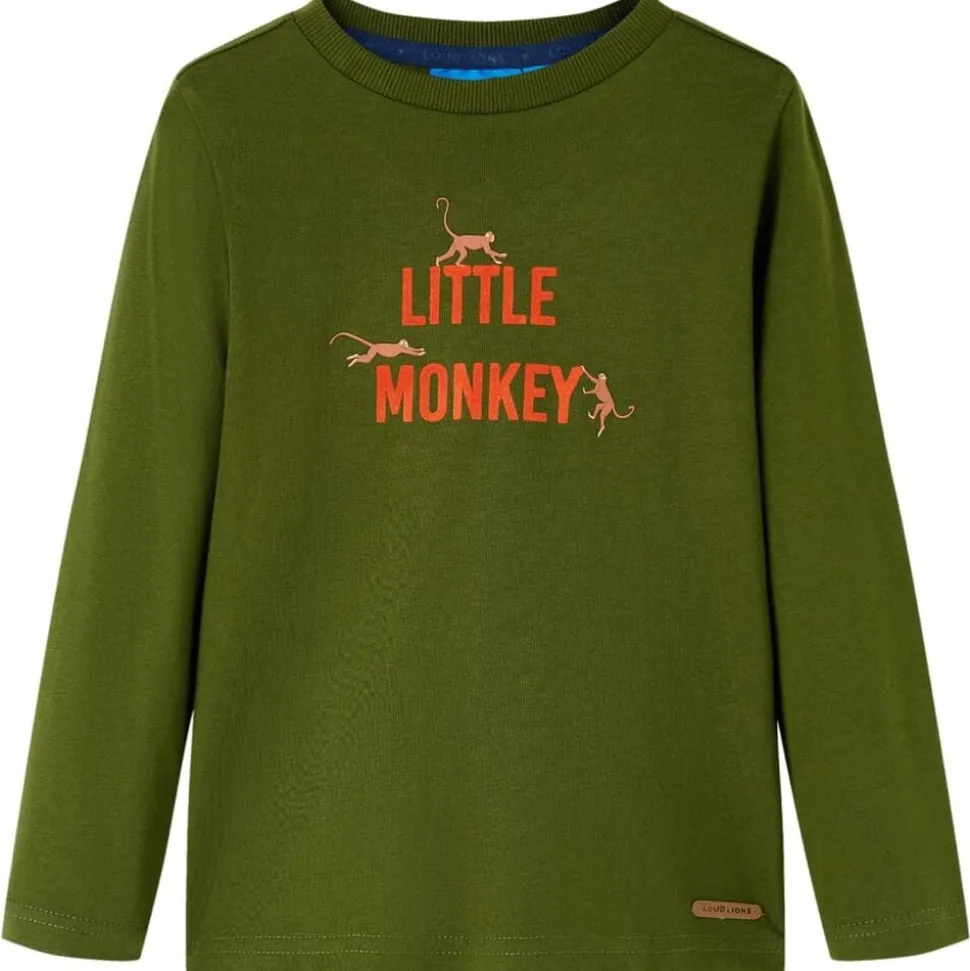 Kindershirt met lange mouwen 104 donkerkakikleurig