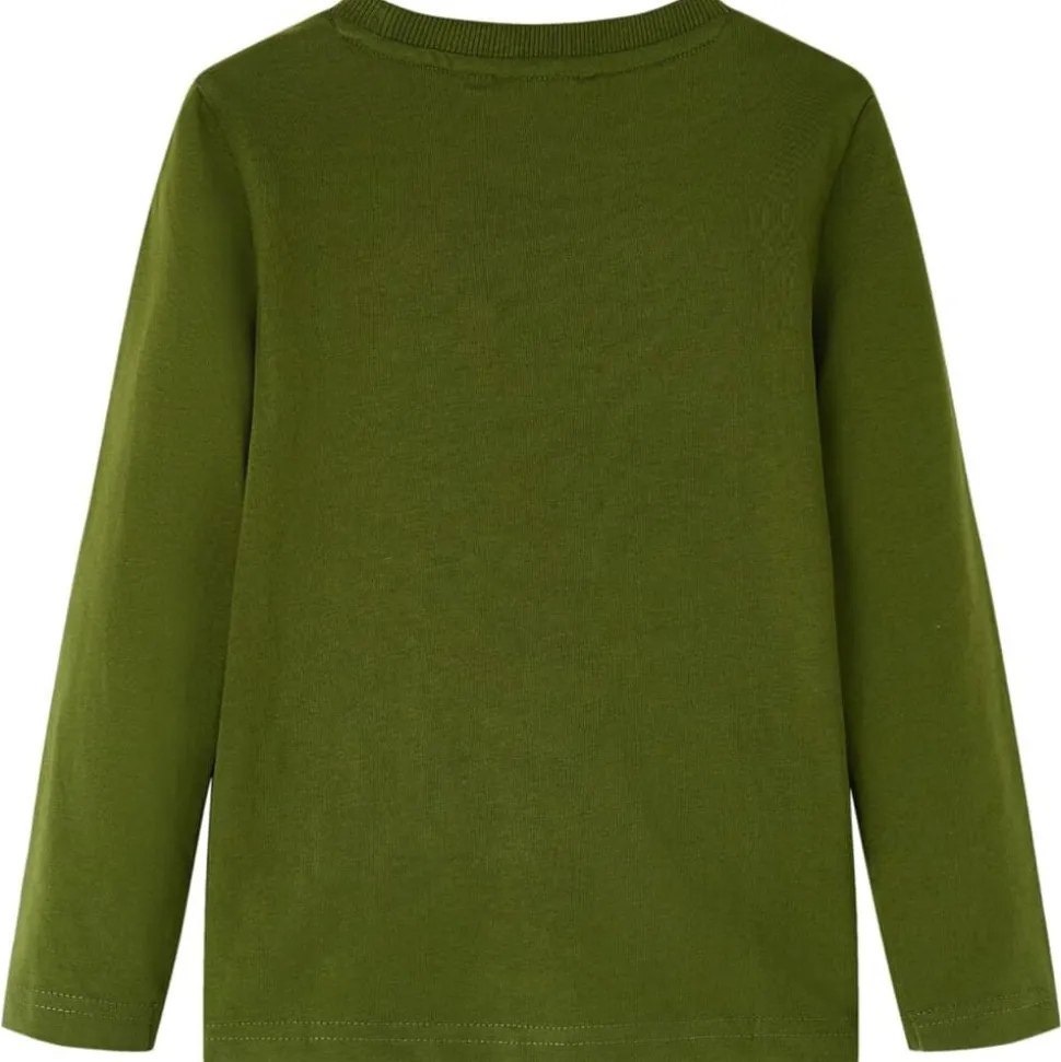 Kindershirt met lange mouwen 104 donkerkakikleurig