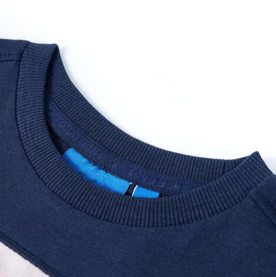Kindershirt met lange mouwen 140 gemêleerd marineblauw