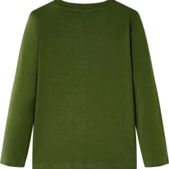Kindershirt met lange mouwen 104 donkerkakikleurig
