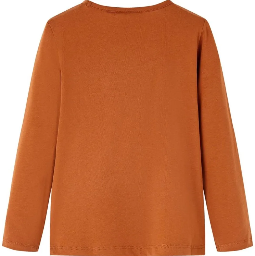 Kindershirt met lange mouwen 92 cognackleurig