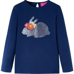 Kindershirt met lange mouwen 104 marineblauw